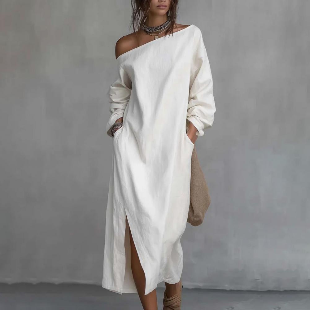 Vestido Maxi Feminino de Um Om - Linen Dress Wrap avaliação e preço